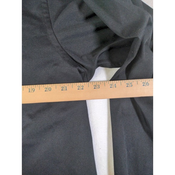 Black Button Up Round Neck No Collar Long Sleeve Shirt Mens African Style Shirt - Picture 3 of 6